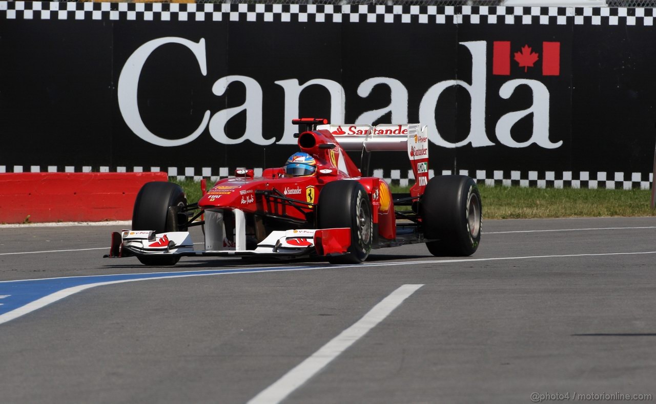 GP CANADA, 10.06.2011- Prove Libere 1, Venerdi', Fernando Alonso (ESP), Ferrari, F-150 Italia 