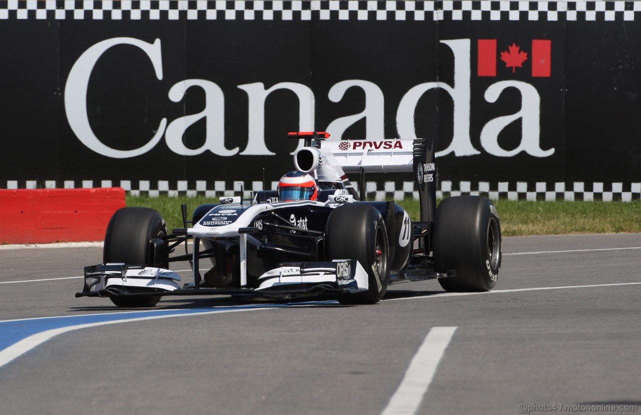GP CANADA, 10.06.2011- Prove Libere 1, Venerdi', Rubens Barrichello (BRA), Williams FW33 