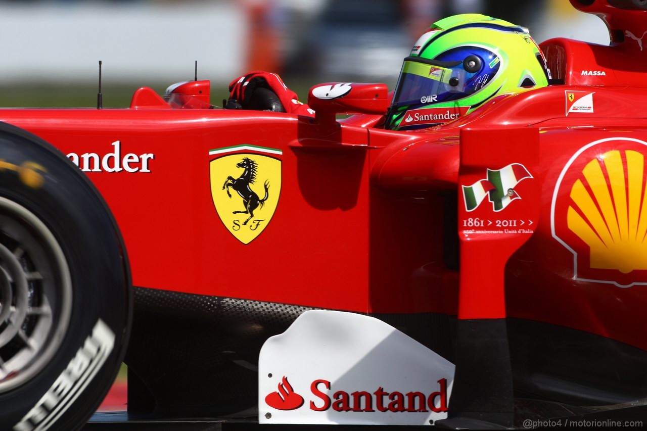 GP CANADA, 10.06.2011- Prove Libere 1, Venerdi', Felipe Massa (BRA), Ferrari, F-150 Italia 