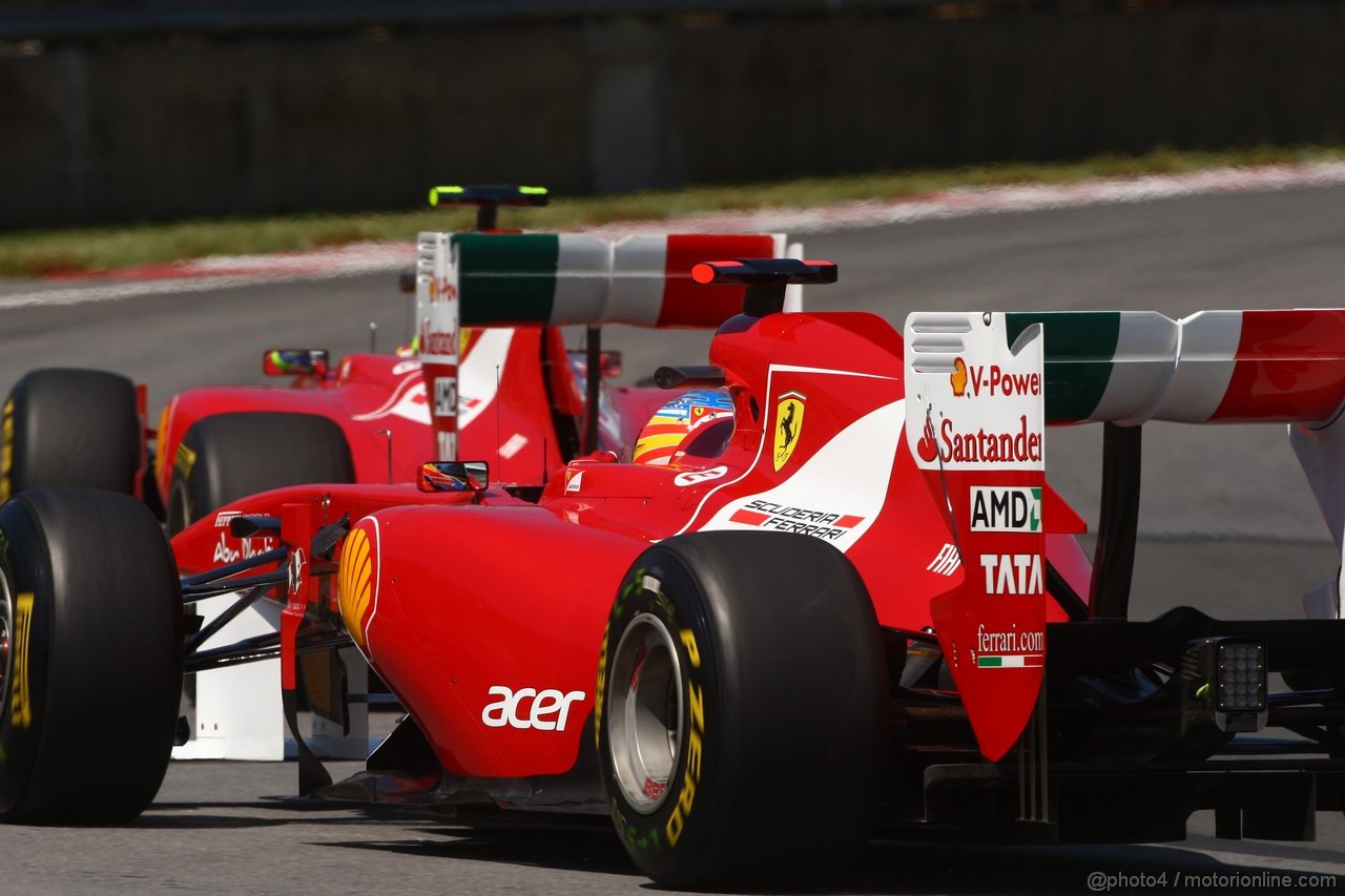 GP CANADA, 10.06.2011- Prove Libere 1, Venerdi', Felipe Massa (BRA), Ferrari, F-150 Italia e Fernando Alonso (ESP), Ferrari, F-150 Italia 