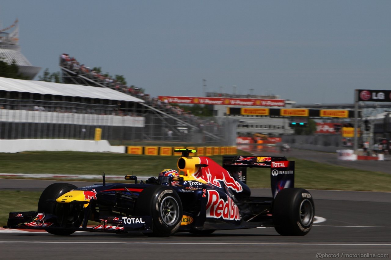 GP CANADA, 10.06.2011- Prove Libere 1, Venerdi', Mark Webber (AUS), Red Bull Racing, RB7 