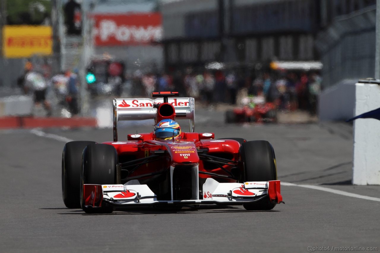 GP CANADA, 10.06.2011- Prove Libere 1, Venerdi', Fernando Alonso (ESP), Ferrari, F-150 Italia 