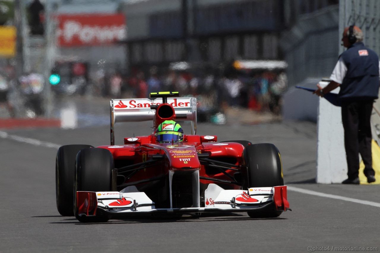 GP CANADA, 10.06.2011- Prove Libere 1, Venerdi', Felipe Massa (BRA), Ferrari, F-150 Italia 