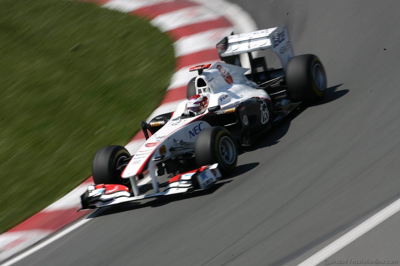 GP CANADA, 10.06.2011- Prove Libere 2, Venerdi', Kamui Kobayashi (JAP), Sauber F1 Team C30 