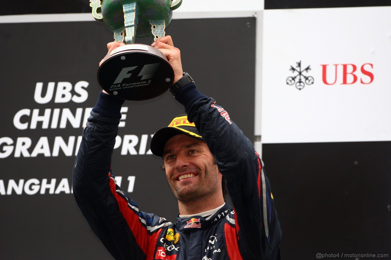 GP CINA, 17.04.2011- Gara, Mark Webber (AUS), Red Bull Racing, RB7 terzo 