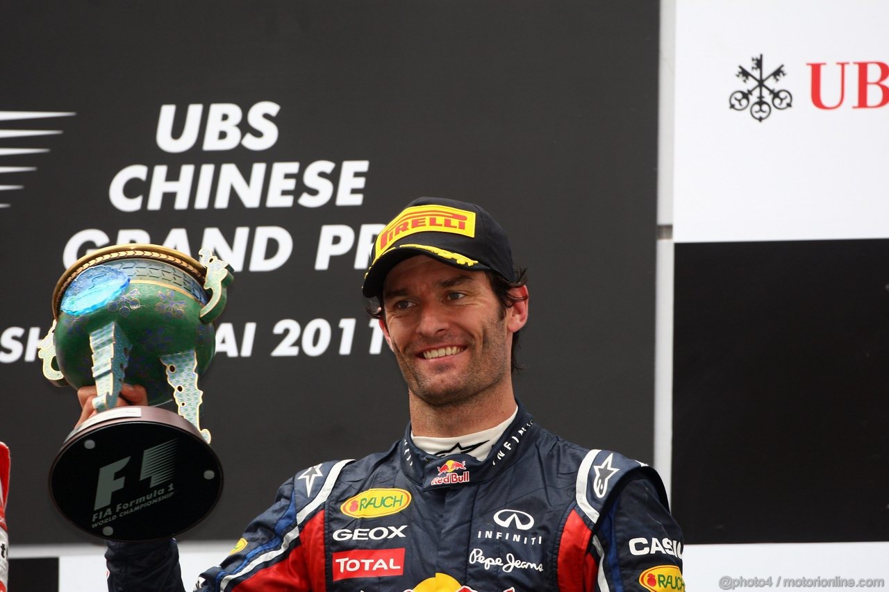 GP CINA, 17.04.2011- Gara, Mark Webber (AUS), Red Bull Racing, RB7 terzo
