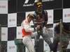 GP CINA, 17.04.2011- Gara, Lewis Hamilton (GBR), McLaren  Mercedes, MP4-26 vincitore e Mark Webber (AUS), Red Bull Racing, RB7 terzo 