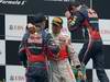 GP CINA, 17.04.2011- Gara, Lewis Hamilton (GBR), McLaren  Mercedes, MP4-26 vincitore, Sebastian Vettel (GER), Red Bull Racing, RB7 secondo ans Mark Webber (AUS), Red Bull Racing, RB7 terzo 