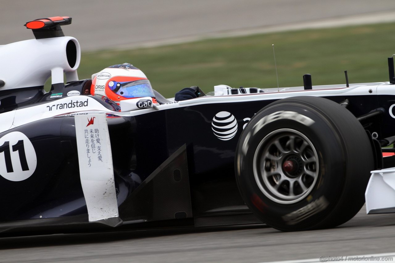 GP CINA, 16.04.2011- Saturday, Rubens Barrichello (BRA), Williams FW33 