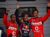 GP CINA, 16.04.2011- Qualifiche, Sebastian Vettel (GER), Red Bull Racing, RB7 pole position, Jenson Button (GBR), McLaren Mercedes, MP4-26 secondo e Lewis Hamilton (GBR), McLaren Mercedes, MP4-26 terzo