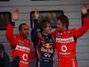 GP CINA, 16.04.2011- Qualifiche, Sebastian Vettel (GER), Red Bull Racing, RB7 pole position, Jenson Button (GBR), McLaren  Mercedes, MP4-26 secondo e Lewis Hamilton (GBR), McLaren  Mercedes, MP4-26 terzo 