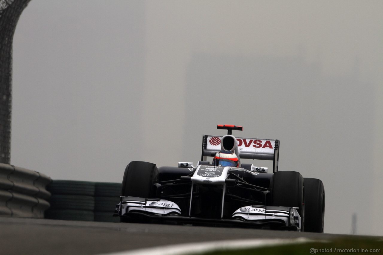 GP CINA, 15.04.2011- Prove Libere 1, Venerdi', Rubens Barrichello (BRA), Williams FW33 