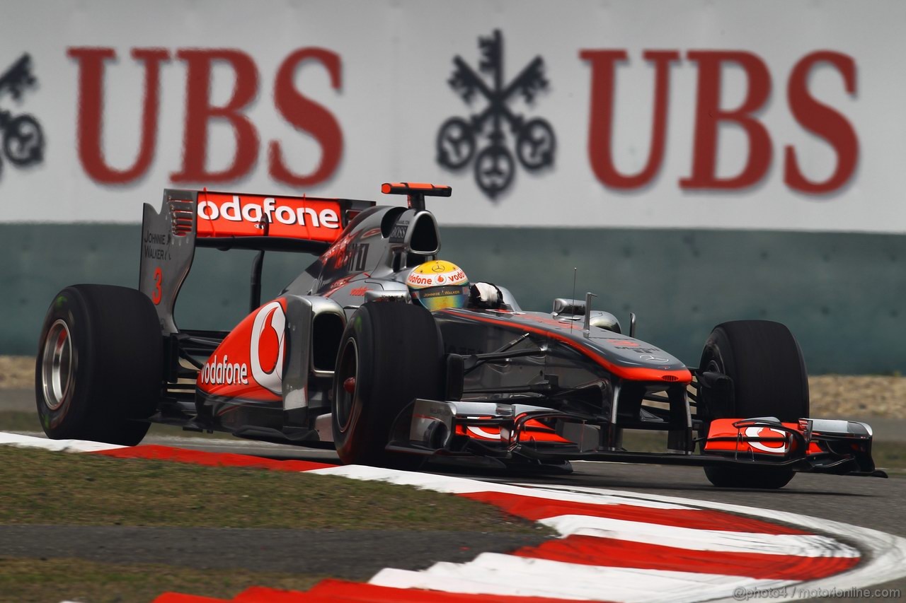 GP CINA, 15.04.2011- Prove Libere 1, Venerdi',Lewis Hamilton (GBR), McLaren Mercedes, MP4-26 ,LEGAL NOTICE: THIS PICTURE IS NOT FOR CHINA