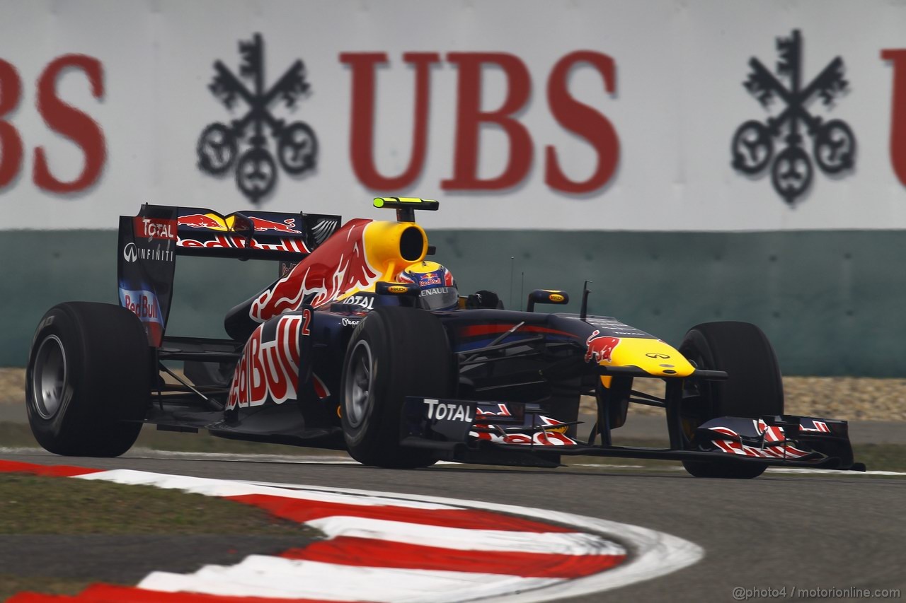 GP CINA, 15.04.2011- Prove Libere 1, Venerdi', Mark Webber (AUS), Red Bull Racing, RB7 ,LEGAL NOTICE: THIS PICTURE IS NOT FOR CHINA