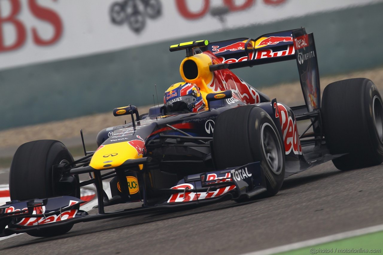 GP CINA, 15.04.2011- Prove Libere 1, Venerdi',Mark Webber (AUS), Red Bull Racing, RB7  , LEGAL NOTICE: THIS PICTURE IS NOT FOR CHINA