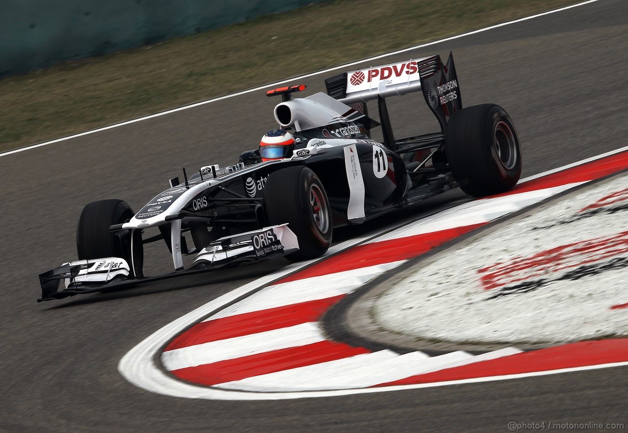 GP CINA, 15.04.2011- Prove Libere 1, Venerdi', Rubens Barrichello (BRA), Williams FW33 , LEGAL NOTICE: THIS PICTURE IS NOT FOR CHINA