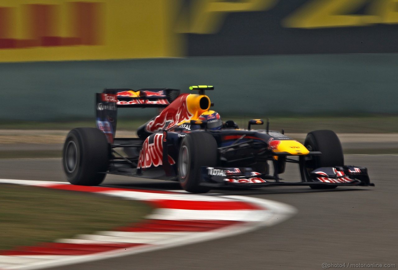 GP CINA, 15.04.2011- Prove Libere 1, Venerdi',Mark Webber (AUS), Red Bull Racing, RB7 , LEGAL NOTICE: THIS PICTURE IS NOT FOR CHINA