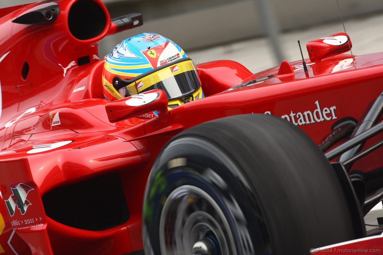GP CINA, 15.04.2011- Prove Libere 2, Venerdi', Fernando Alonso (ESP), Ferrari, F-150 Italia 