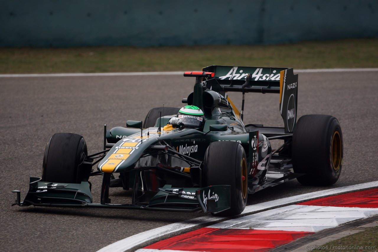 GP CINA, 15.04.2011- Prove Libere 2, Venerdi', Heikki Kovalainen (FIN), Team Lotus, TL11 