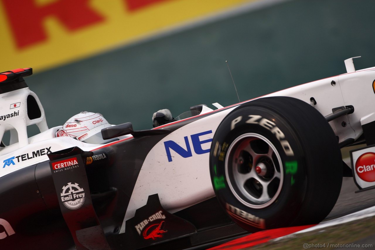 GP CINA, 15.04.2011- Prove Libere 2, Venerdi', Kamui Kobayashi (JAP), Sauber F1 Team C30 