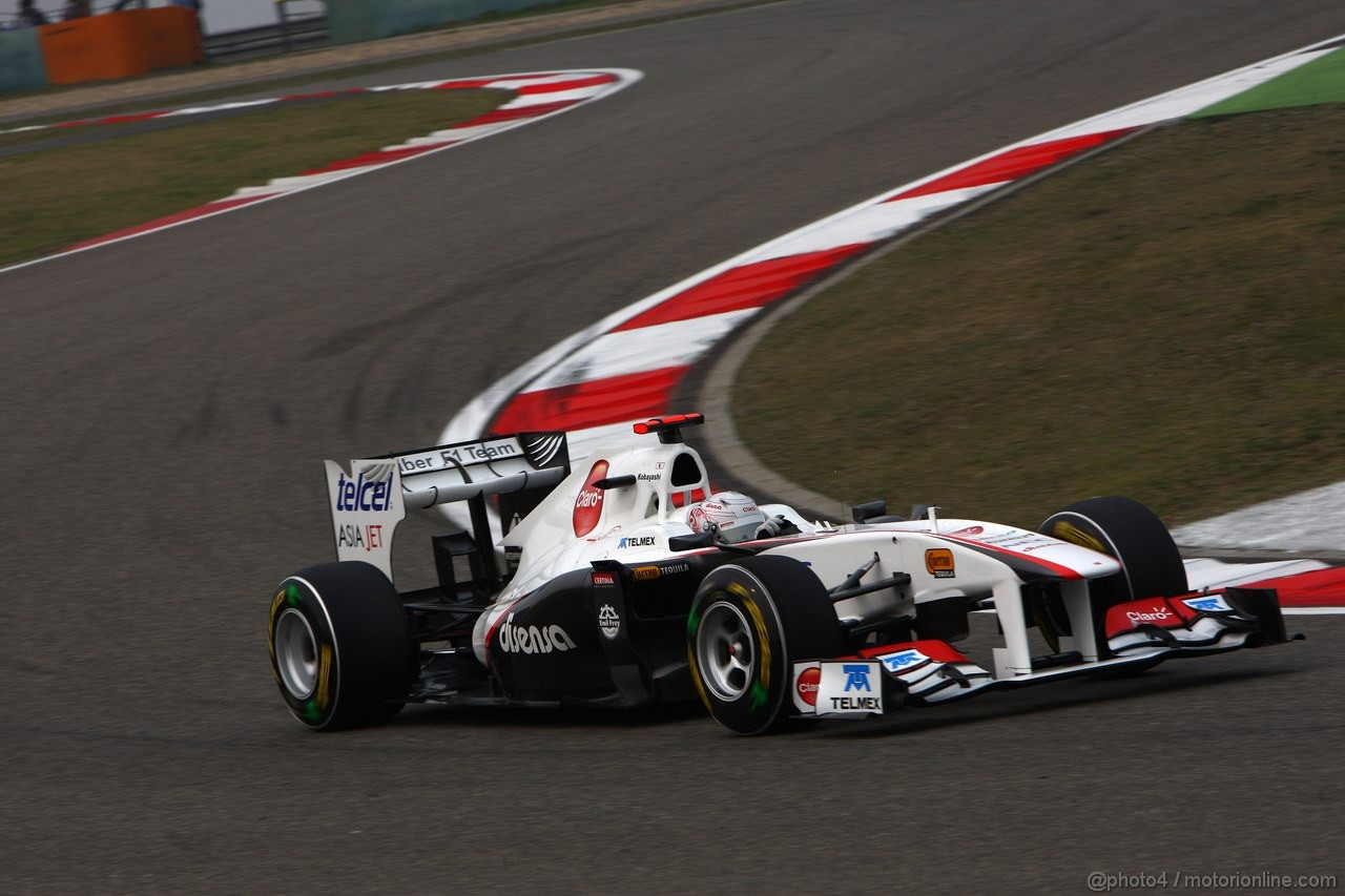 GP CINA, 15.04.2011- Prove Libere 2, Venerdi', Kamui Kobayashi (JAP), Sauber F1 Team C30 