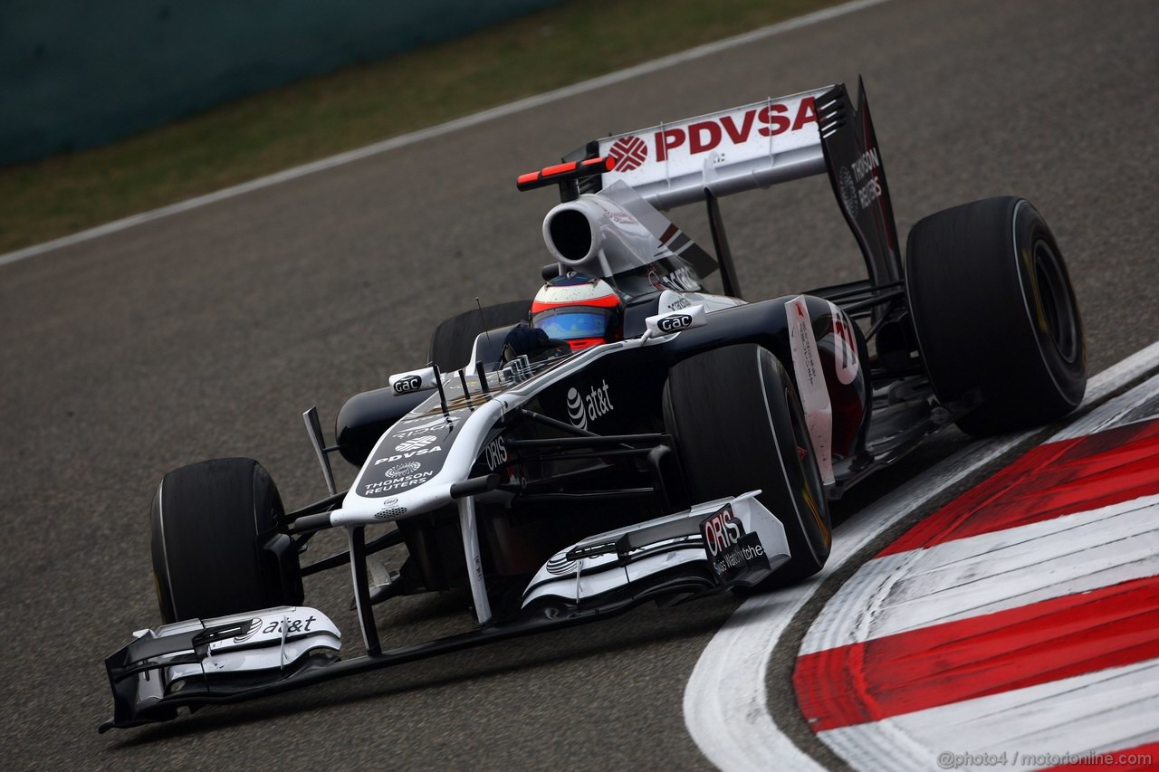 GP CINA, 15.04.2011- Prove Libere 2, Venerdi', Rubens Barrichello (BRA), Williams FW33 