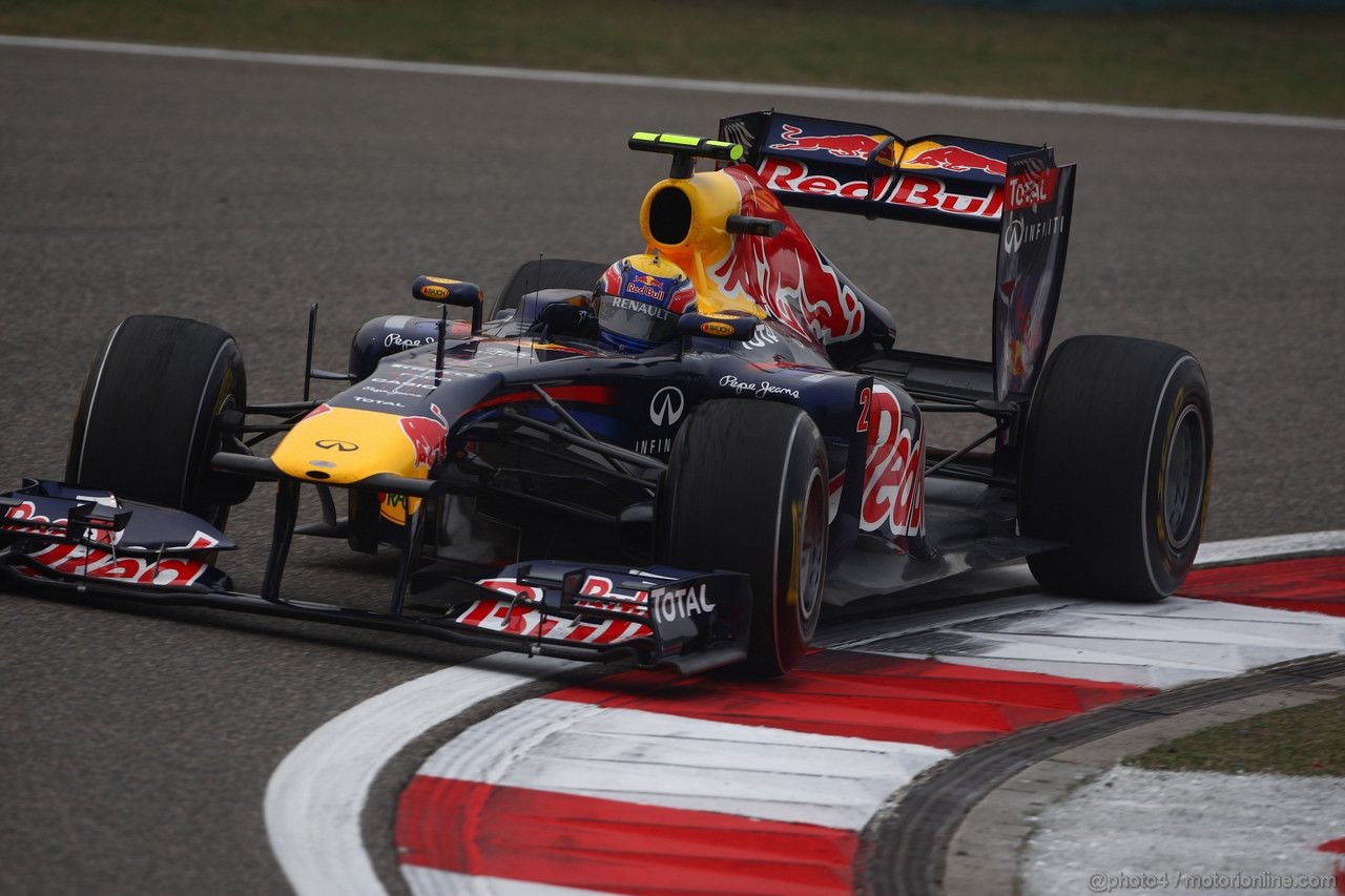 GP CINA, 15.04.2011- Prove Libere 2, Venerdi', Mark Webber (AUS), Red Bull Racing, RB7