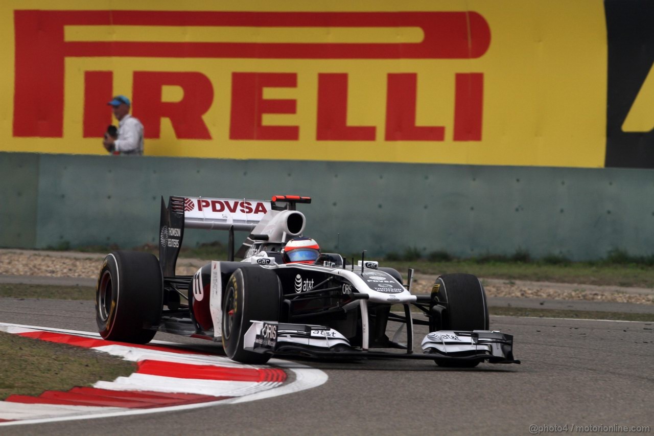 GP CINA, 15.04.2011- Prove Libere 2, Venerdi', Rubens Barrichello (BRA), Williams FW33 