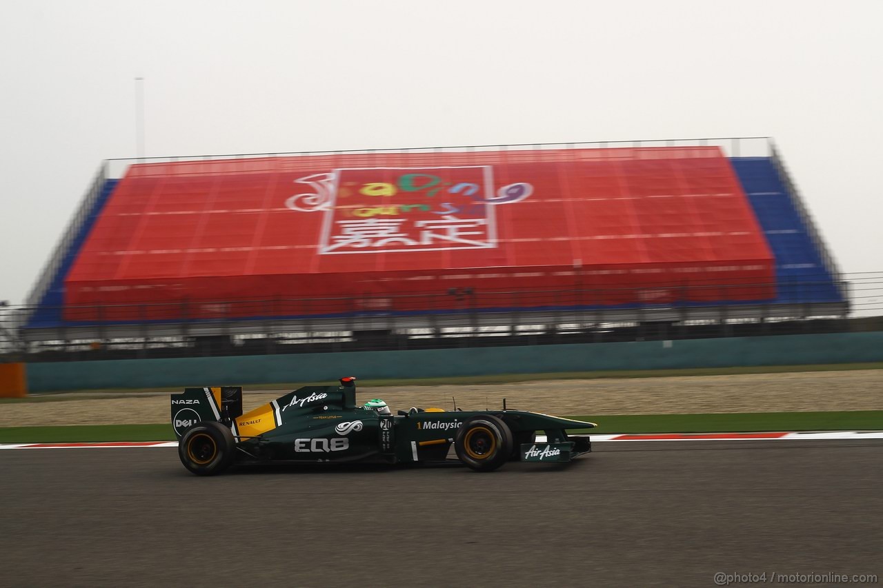 GP CINA, 15.04.2011- Prove Libere 2, Venerdi', Heikki Kovalainen (FIN), Team Lotus, TL11 