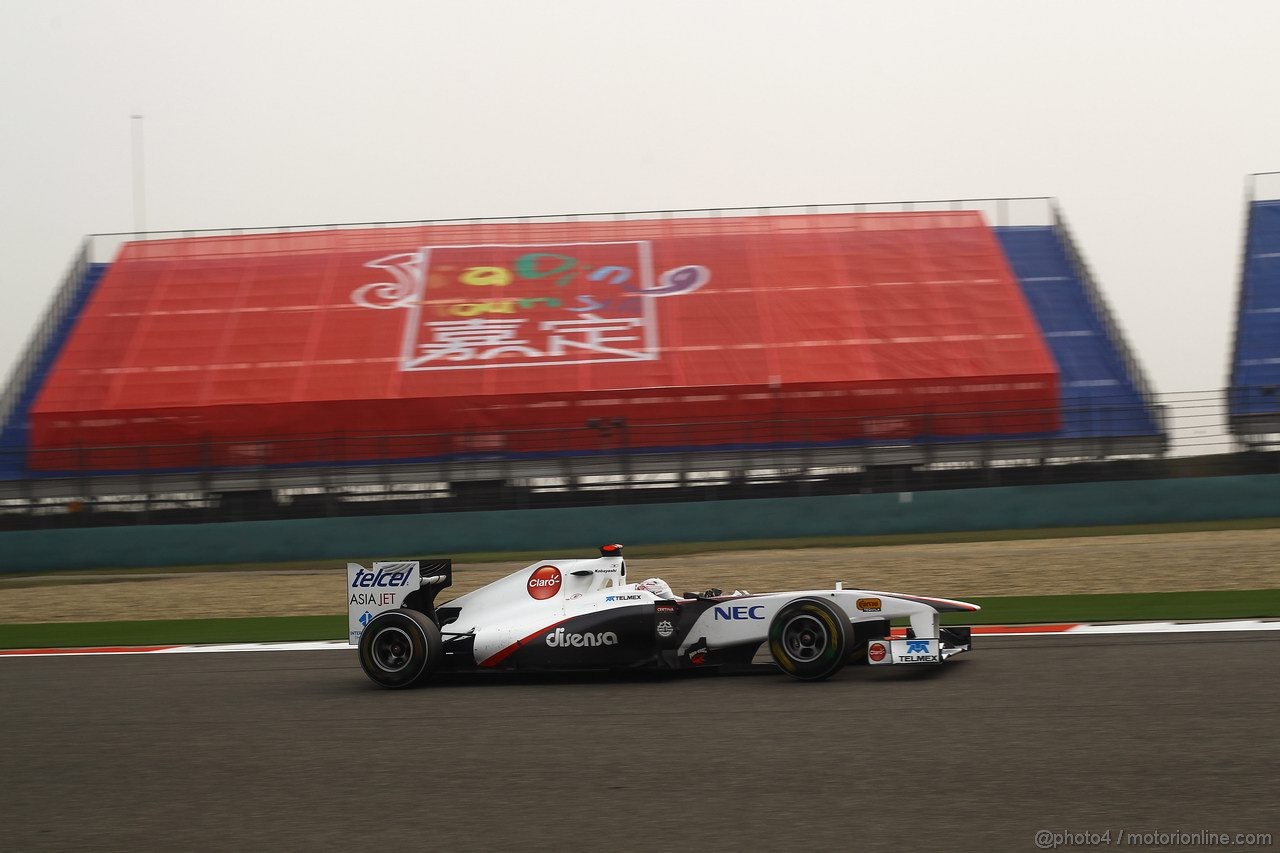 GP CINA, 15.04.2011- Prove Libere 2, Venerdi', Kamui Kobayashi (JAP), Sauber F1 Team C30 