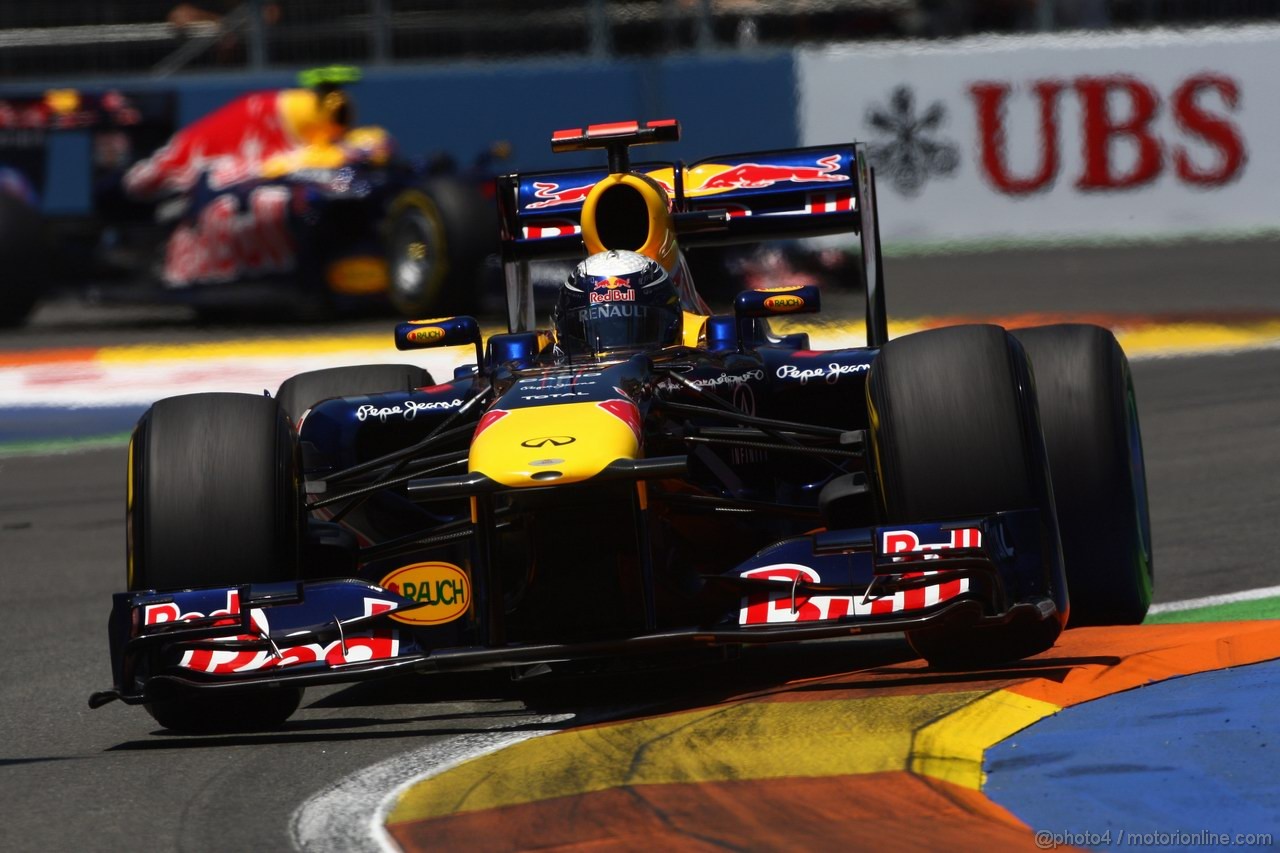 GP EUROPA, 26.06.2011- Gara, Sebastian Vettel (GER), Red Bull Racing, RB7 davanti a Mark Webber (AUS), Red Bull Racing, RB7 