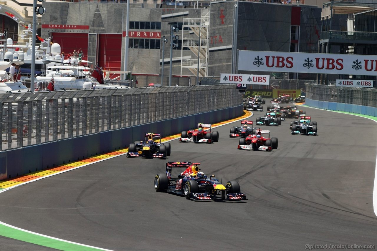 GP EUROPA, 26.06.2011- Gara, Start, Sebastian Vettel (GER), Red Bull Racing, RB7 