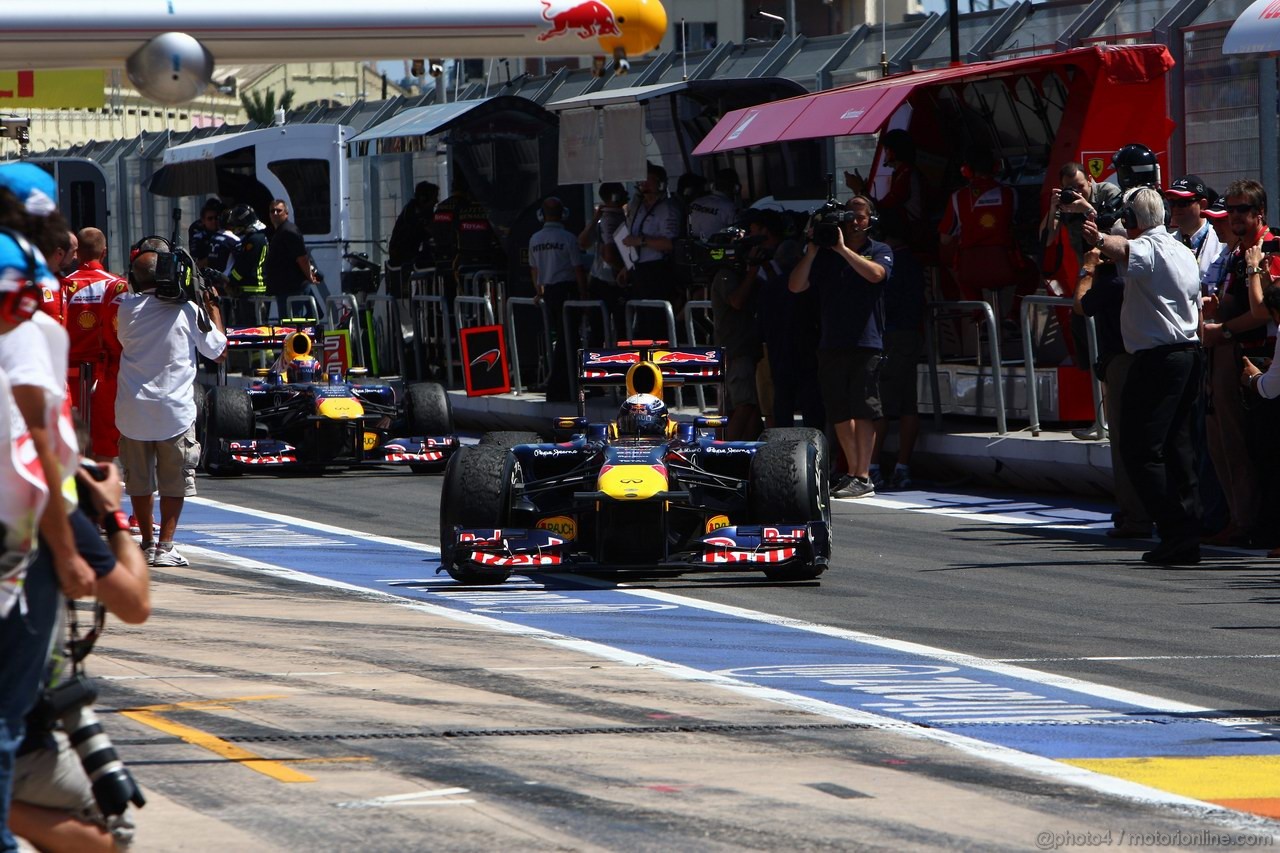 GP EUROPA, 26.06.2011- Gara, Sebastian Vettel (GER), Red Bull Racing, RB7 vincitore e Mark Webber (AUS), Red Bull Racing, RB7 terzo 