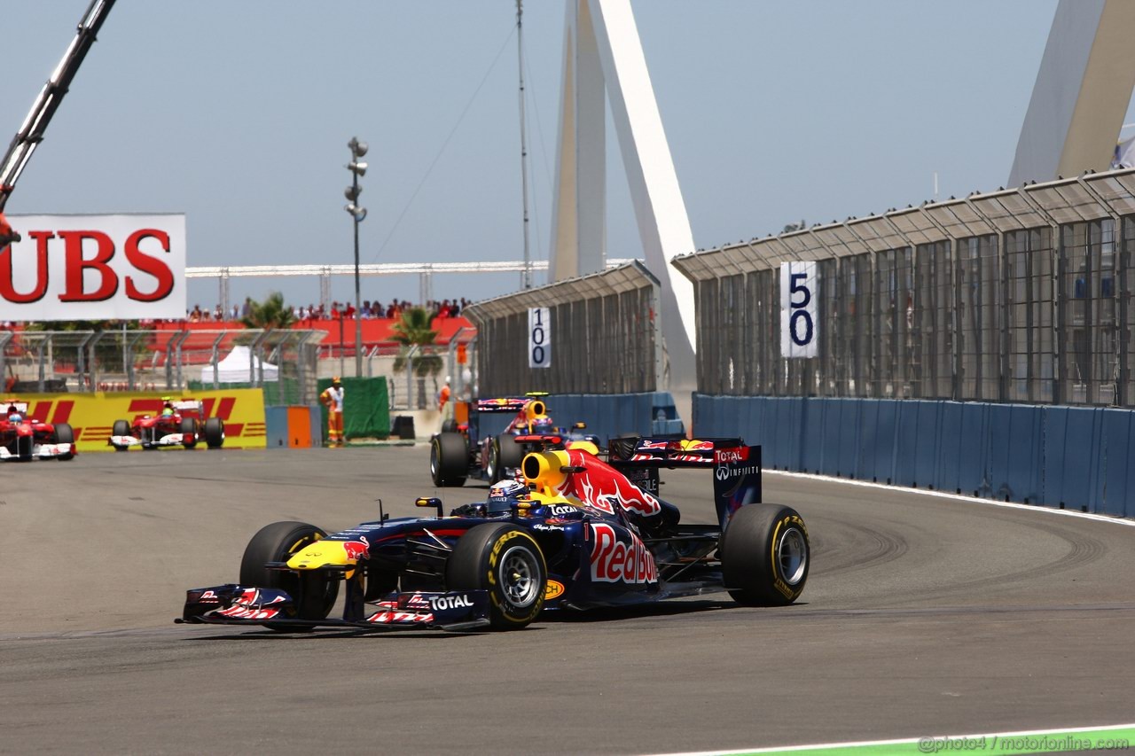 GP EUROPA, 26.06.2011- Gara, Sebastian Vettel (GER), Red Bull Racing, RB7 davanti a Mark Webber (AUS), Red Bull Racing, RB7 