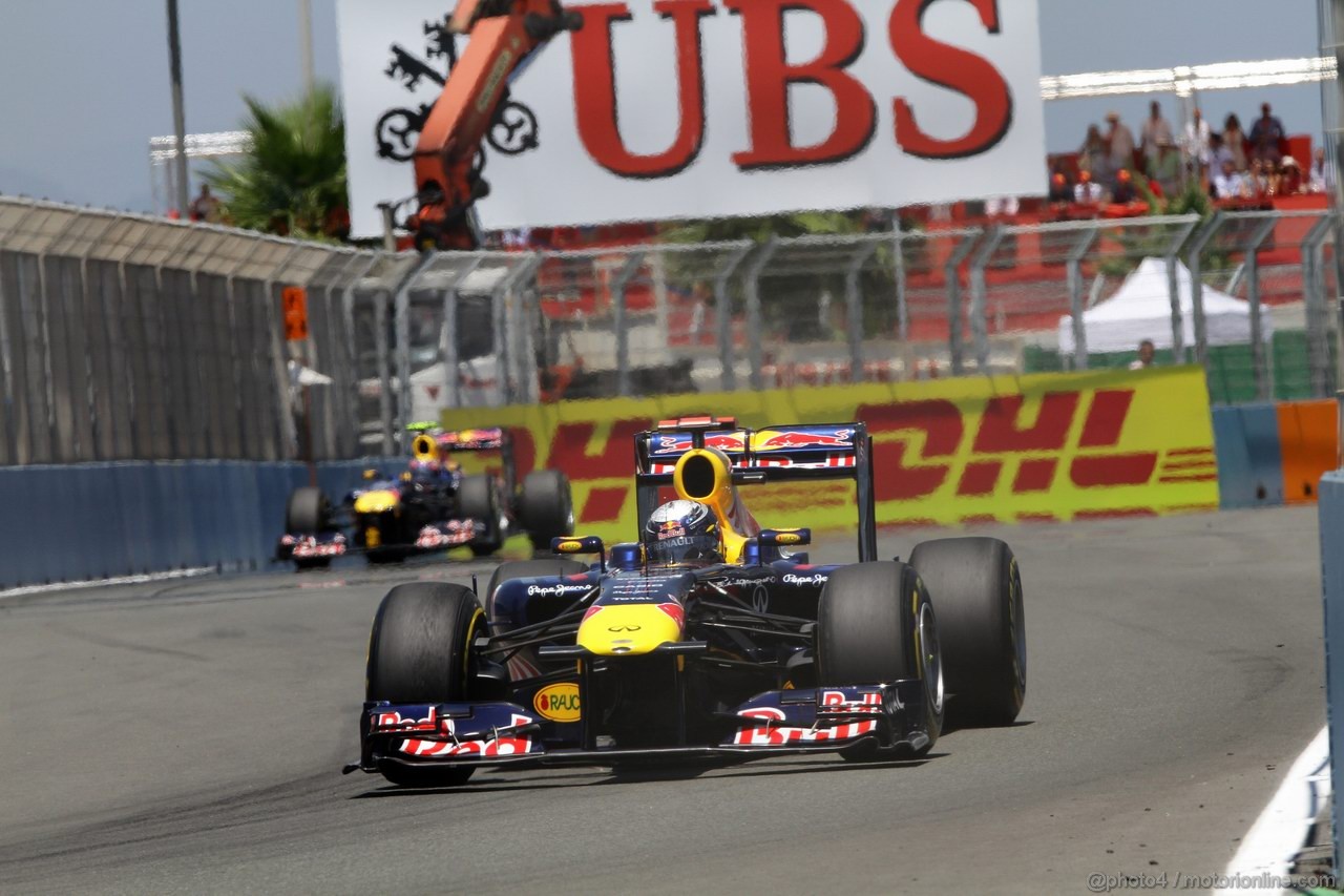 GP EUROPA, 26.06.2011- Gara, Sebastian Vettel (GER), Red Bull Racing, RB7 e Mark Webber (AUS), Red Bull Racing, RB7 