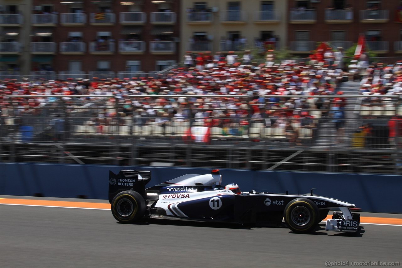 GP EUROPA, 26.06.2011- Gara, Rubens Barrichello (BRA), Williams FW33 