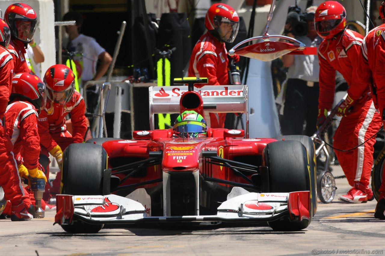 GP EUROPA, 26.06.2011- Gara, Pit Stop, Felipe Massa (BRA), Ferrari, F-150 Italia 