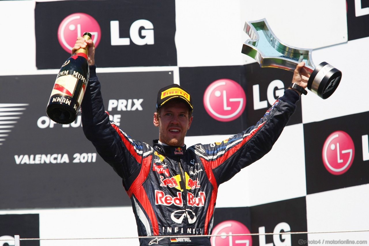 GP EUROPA, 26.06.2011- Gara, Sebastian Vettel (GER), Red Bull Racing, RB7 vincitore