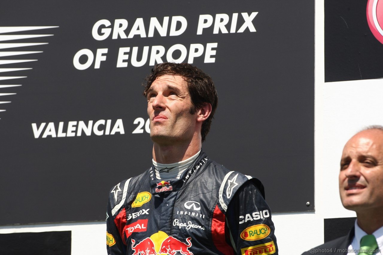 GP EUROPA, 26.06.2011- Gara, Mark Webber (AUS), Red Bull Racing, RB7 secondo 