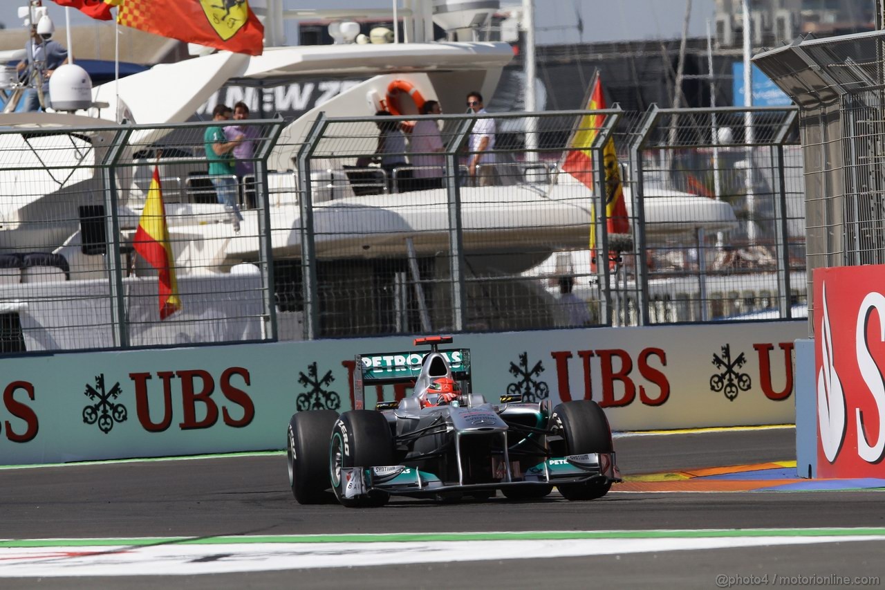 GP EUROPA, 25.06.2011- Prove Libere 3, Sabato, Michael Schumacher (GER), Mercedes GP Petronas F1 Team, MGP W02 