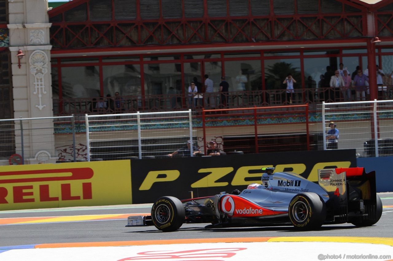 GP EUROPA, 25.06.2011- Prove Libere 3, Sabato, Jenson Button (GBR), McLaren  Mercedes, MP4-26 