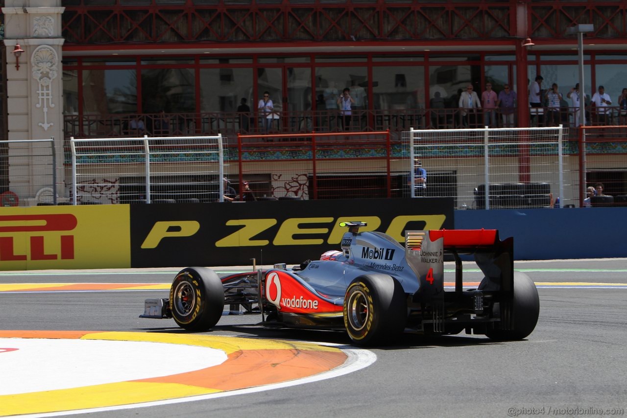 GP EUROPA, 25.06.2011- Prove Libere 3, Sabato, Jenson Button (GBR), McLaren  Mercedes, MP4-26 