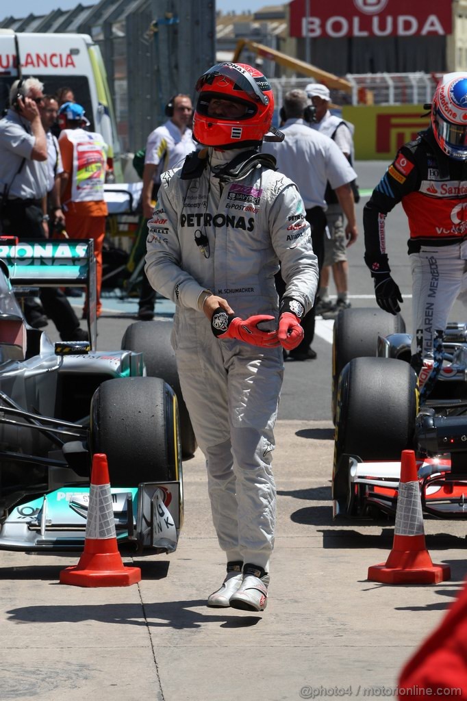 GP EUROPA, 25.06.2011- Qualifiche, Michael Schumacher (GER), Mercedes GP Petronas F1 Team, MGP W02 