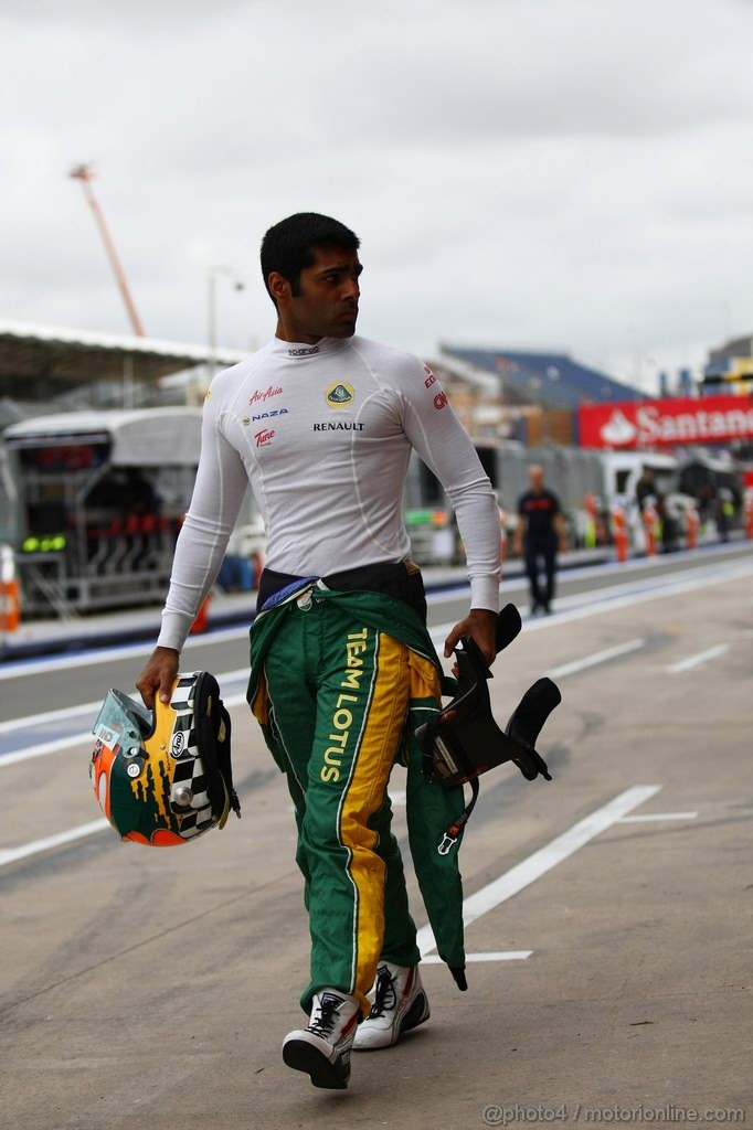GP EUROPA, 24.06.2011- Prove Libere 1, Venerdi', Karun Chandhok (IND), Test Driver, Team Lotus, TL11  