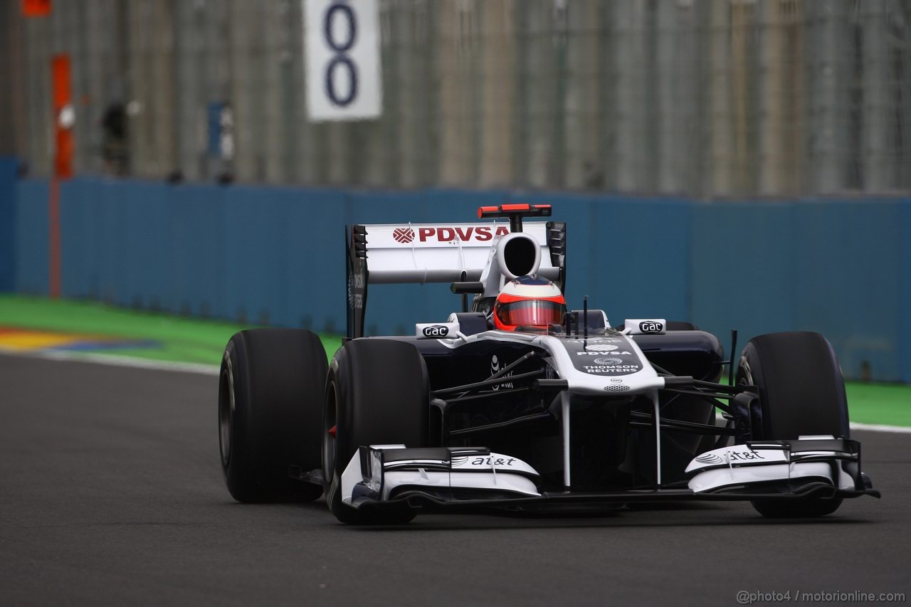 GP EUROPA, 24.06.2011- Prove Libere 1, Venerdi', Rubens Barrichello (BRA), Williams FW33 