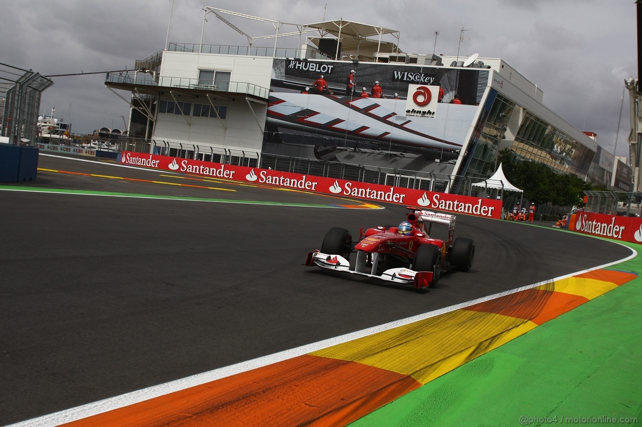 GP EUROPA, 24.06.2011- Prove Libere 1, Venerdi', Fernando Alonso (ESP), Ferrari, F-150 Italia 