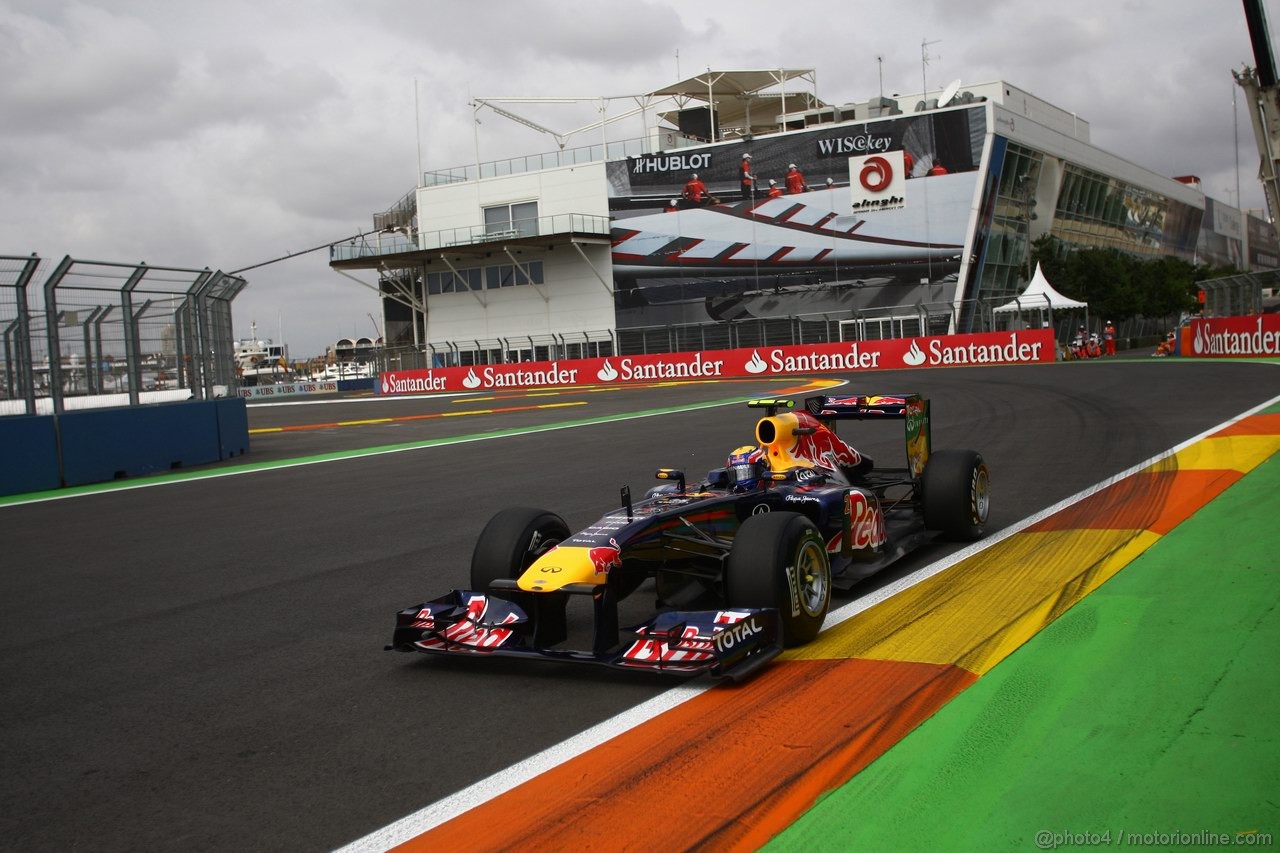 GP EUROPA, 24.06.2011- Prove Libere 1, Venerdi', Mark Webber (AUS), Red Bull Racing, RB7 