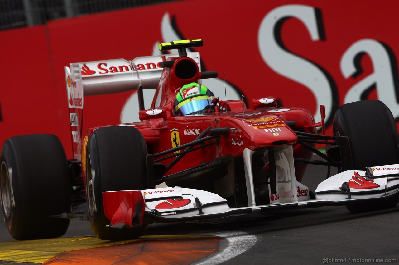 GP EUROPA, 24.06.2011- Prove Libere 1, Venerdi', Felipe Massa (BRA), Ferrari, F-150 Italia 