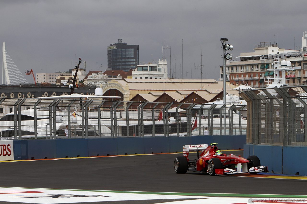 GP EUROPA, 24.06.2011- Prove Libere 1, Venerdi', Felipe Massa (BRA), Ferrari, F-150 Italia 