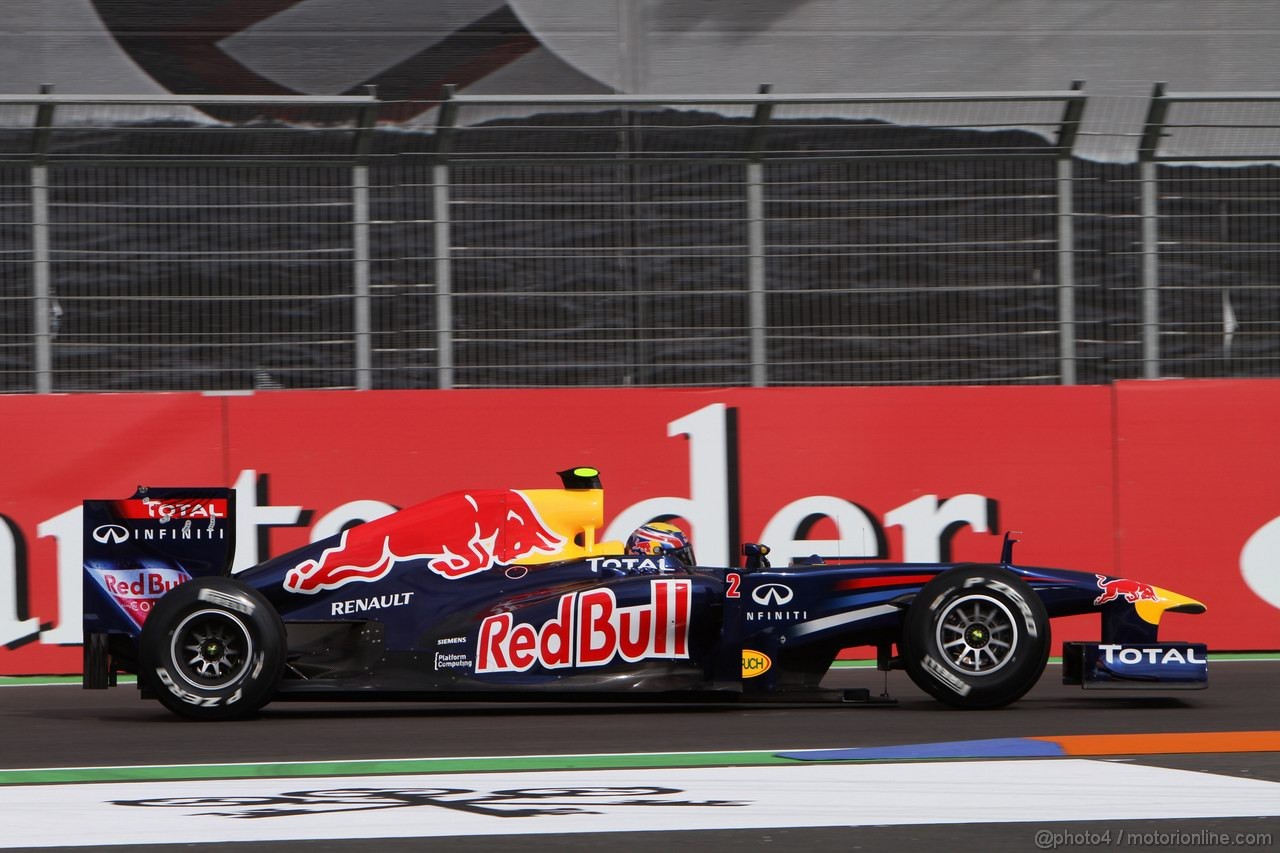 GP EUROPA, 24.06.2011- Prove Libere 1, Venerdi', Mark Webber (AUS), Red Bull Racing, RB7 